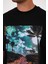Erkek Bisiklet Yaka Hawaıı Baskılı T-shirt 7021 3