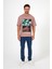 Erkek Bisiklet Yaka Hawaıı Baskılı T-shirt 7021 5