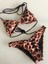 Leopar Desenli Askıları Ayarlanabilir Üst Kısmı Taş Detaylı Push Up Etkili Bikini Takımı 2li Set 1