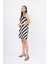 Paula Dress Diagonal Çizgili A Form Kolsuz Ince Kadın Triko Elbise - Siyah/beyaz 5