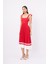 Styleboom x Peraluna Kelly Dress Askılı Bağlama Detaylı Rahat Kesim Midi Boy Yazlık Kadın Triko Elbise - Kırmızı 1