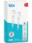 BX04CC Type-C To Type-C 60W Örgülü Şarj ve Data Kablosu 1 Metre Beyaz 7