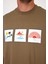 Erkek Bisiklet Yaka Baskılı T-Shirt 0210 3