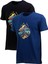 Erkek Mevsimlik Göğüs Baskılı Standart Fit 2'li Set T-Shirt 1