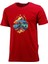 Erkek Mevsimlik Göğüs Baskılı Standart Fit Bordo Haki 2'li Set T-Shirt 2