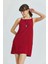 Basic Mini Yazlık Elbise Bordo 1