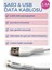 Micro & USB 3.4 A Şarj ve Data Kablosu 1 Metre Beyaz 4