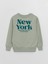 Rahat Kalıp Bisiklet Yaka Baskılı Erkek Çocuk Sweatshirt 3