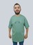 Erkek Lost Oversize Bisiklet Yaka Mint Yeşili Tişört 1
