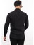 Slim Fit Uzun Kollu Kolay Ütü Nefes Alan Doku Kravatlık Dört Mevsim Siyah Erkek Gömlek SLM-5110-TSS 3