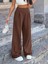 Kadın Pile Detaylı Melanj Keten Pantolon PANT0488 1