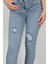 Kadın Lazerli Skinny Jean Mavi Kar Yıkama - 1051 4