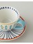 Arzu Sabancı Mix Stoneware 4 Parça 2 Kişilik Kahve Fincan Takımı 80 ml Mavi-Terracotta 4