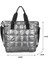 Gümüş Moda Büyük Bez Yastıklı Çanta Kadın Naylon Pamuk Yastıklı Kapitone Kafes Çanta Uzay Pamuk Crossbody Çanta Kış Çanta (Yurt Dışından) 1
