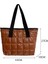 Gümüş Moda Büyük Bez Yastıklı Çanta Kadın Naylon Pamuk Yastıklı Kapitone Kafes Çanta Uzay Pamuk Crossbody Çanta Kış Çanta (Yurt Dışından) 4