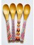4'lü Bambu Ahşap Desenli Spoon Bamboo Ölçü Kaşığı 13CM 1