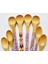 8'li Bambu Ahşap Desenli Spoon Bamboo Yuvarlak - Oval Ağızlı Tatlı Kaşığı Ölçü Kaşığı 13- 16CM Kaşık 3