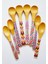 8'li Bambu Ahşap Desenli Spoon Bamboo Yuvarlak - Oval Ağızlı Tatlı Kaşığı Ölçü Kaşığı 13- 16CM Kaşık 4
