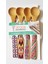 4'lü Bambu Ahşap Desenli Spoon Bamboo Yuvarlak Ağızlı Dondurma Kaşığı Ölçü Kaşığı 16CM Kaşık 3