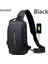 Siyah 50028 Yeni Erkekler Anti Hırsızlık Göğüs Çantası Omuz USB Şarj Crossbody Paketi Okul Kısa Seyahat Haberciler Spor Salonu Erkek Sling Spor Paketi (Yurt Dışından) 1