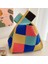 Style-47 20X35CM El Yapımı Örgü Çanta Kadın Mini Düğüm Bilek Çantası Kadın Rahat Renk Geniş Şerit Ekose Tote Çanta Öğrenci Yeniden Kullanılabilir Alışveriş Çantası (Yurt Dışından) 1