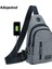 B-Gri Erkek Göğüs Çantası Kulaklık Delikli USB Şarj Çantaları Çok Fonksiyonlu Sling Çanta Anti Hırsızlık Seyahat Paketi Erkek Iş Omuz Çantaları (Yurt Dışından) 1
