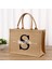 L-33X24X12CM Not Adı Veya Logo Özel Ad Jüt Çanta Kişiselleştirilmiş A-Z Çuval Bezi Logo Baskı Alışveriş Çantası Tote Butik Küçük Işletme Hediyesi Kızlar Gezisi Düğün (Yurt Dışından) 3