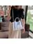 Siyah Mektup Baskılı Payetler Kadın Çanta Lüks Tasarımcı Deri Üst Saplı Çanta Bayanlar Glitter Omuz Crossbody Çanta (Yurt Dışından) 2