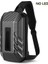 A OZ-9499S Siyah 1 Sert Kabuk Erkek Göğüs Çantası Sling Çanta Erkek Messenger Çanta Su Geçirmez Akıllı Serin LED Erkek USB Şarj Erkek Kısa Seyahat Messenger Sling (Yurt Dışından) 3