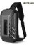 B OZ-9499S Siyah 2 Sert Kabuk Erkek Göğüs Çantası Sling Çanta Erkek Messenger Çanta Su Geçirmez Akıllı Serin LED Erkek USB Şarj Erkek Kısa Seyahat Messenger Sling (Yurt Dışından) 1