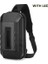 Siyah-Led Messenger Adam Çantası USB Şarj Su Geçirmez Akıllı Serin LED Erkekler Erkek Kısa Seyahat Messenger Sling Erkekler Taşınabilir Göğüs Çantası Askılı Çanta (Yurt Dışından) 1