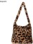 Leopar Kadın Kabarık Omuz Çantası Üst Saplı Çanta Kadın Sonbahar Kış Çanta Peluş Tote Kız Moda Alışveriş Çantaları Çanta Kadınlar Için (Yurt Dışından) 1
