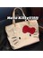 40CMX28CMX13CM Hello Kitty Kanvas Çanta Kadın Yeni Moda Büyük Kapasiteli Çanta Karikatür Omuz Alışveriş Çantası Kolej Tarzı Tote Çanta (Yurt Dışından) 1