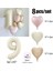 Krem Şampanya Pembe Saten Folyo Kalp Balon Seti 7 Parça Balon Zincir Set 1
