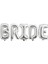 Gümüş Renkli Bride 100 cm Büyük Boy Folyo Balon Bride Seti 2
