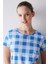 Blue Gingham Şortlu Pijama Takımı 2