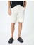 Kumaş Şort Bermuda Slim Fit Düğmeli Cepli Katlı Paça - Koton - 4SAM40064HW - Beyaz - 42 3