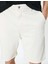 Kumaş Şort Bermuda Slim Fit Düğmeli Cepli Katlı Paça - Koton - 4SAM40064HW - Beyaz - 40 5