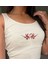 Gothic Heart Nakışlı Beyaz Halter Yaka Kaşkorse Crop Top 1