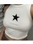Star Nakışlı Beyaz Halter Yaka Kaşkorse Crop Top 1