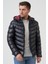 San Diego Slim Fit Kapüşonlu Kaban Siyah 3