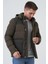 San Antonio 58167 Slim Fit Kapüşonlu Kaban Haki 3