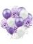 Mor Konfetili Şeffaf Balon Ve mor Beyaz Balon Seti 20 Adet 1