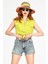 Duble Paça Yüksek Bel Denim Şort - Denim Denim - 28 4