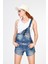 Askılı Salopet Denim Şort Tulum - Denim Denim - 30 3
