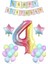 Gökkuşağı 4 yaş Doğum Günü Parti Süsleme seti; Gökkuşağı Rakam,yıldız Folyo, Banner ve 15 Adet Balon Süsleme Seti 1