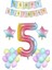 Gökkuşağı 5 yaş Doğum Günü Parti Süsleme seti; Gökkuşağı Rakam,yıldız Folyo, Banner ve 15 Adet Balon Süsleme Seti 1