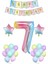 Gökkuşağı 7 yaş Doğum Günü Parti Süsleme seti; Gökkuşağı Rakam,yıldız Folyo, Banner ve 15 Adet Balon Süsleme Seti 1