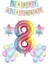 Gökkuşağı 8 yaş Doğum Günü Parti Süsleme seti; Gökkuşağı Rakam,yıldız Folyo, Banner ve 15 Adet Balon Süsleme Seti 1