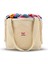 Flos Kanvas Tote Bag Omuz Çantası, Organik Keten Kumaş Kadın Omuz Çantası, Pamuk Kumaş Desenli Büzgülü Kadın Çantası, Özel Hasır Işleme Askılı Kadın Omuz Çantası 1